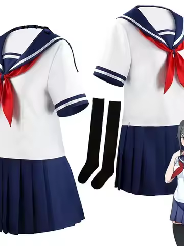 New Arrival Ayano Aishi Cosplay Game Yandere Simulator Uniform Halloween Costume Women Short Sleeve 