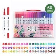 Hightune 12/24/36/48/60/80/100 Colors Watercolor Brush Pen Set Coloring Pens With Dual Tip Brush Pen