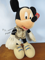 [佩姬蘇](39cm)華航免稅商品玩具迪士尼授權米老鼠類burberry格紋玩偶-二手公仔