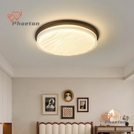 Vintage Bedroom Ceiling Light Japanese Walnut Indoor Ceiling Lamp Solid Wood Round Ceiling Light Bal