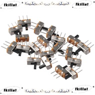 FKILA 20pcs Toggle Switch, 2 Position 1P2T Micro Slide Switch, Miniature 4mm Toggle Vertical SPDT Mi