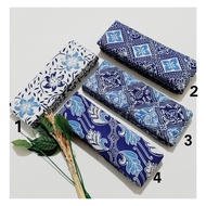 KATUN Batik Fabric - 2-color Stamped batik Fabric - Blue batik Fabric - Sogan Stamped batik Fabric - Fine Cotton batik Fabric - Sogan batik Fabric - Metered batik Fabric - pekalongan Original batik Fabric - premium batik Fabric