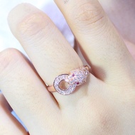 Fiffany 585 Purple Gold Inlaid Zircon Leopard Head Open Ring Plated 18K Color Gold Luxury Atmosphere