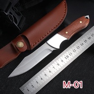 789allshop มีดหั่นเนื้อ/สเต็ก มีดมองโกล พร้อมซอง ด้ามไม้แท้ สันหนา3mm.