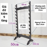 (Có sẵn) Giá trưng bày kiếm Nhật loại 9 tầng giá đỡ kiếm 9 cây cực kỳ chắc chắn