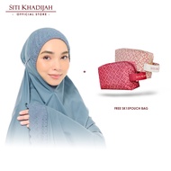 [Merdeka Sale] Siti Khadijah Telekung Signature Amiely in Ash Blue + SK15 Pouch Bag