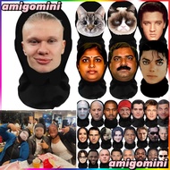 3D Face Mask Balaclava – Funny Creative Cosplay Ronaldo Messi Mr Bean Ishowspeed Full Facial Face Ma
