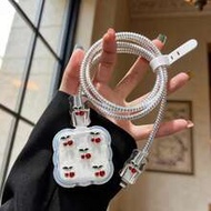 5pcs/Set Resin Cherry Decoration Protective Case For 40W Apple Charger, Compatible With IPhone 17 Se