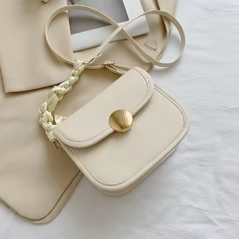 Women Leather Cross Western Summer New Fashion Small Square Tide One Shoulder Texture Messenger Armp