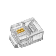 Blessed * Crystal Head 6P2C Two-Core Telephone Gold-Plated Three-Prong Wire Connector [GD293]