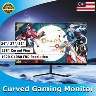 Monitor Curved LED FHD 22" 24" 27" 32" 34" inch AMD FreeSync Super Ultra slim HDMI VGA 75/144/165Hz 