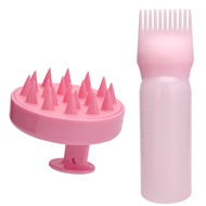 Perm Dyeing Hair Bottle Shampoo Comb Set Shampoo Bottle Shampoo Massage Brush Two-Piece Set with Sca