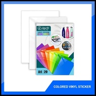 i-tech Waterproof PVC Vinyl Sticker A4 Colored Crafting Decals Self Adhesive A4 (Black/White)