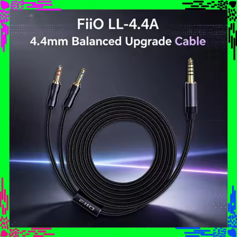 FiiO LL‑4.4A 1.5M Nylon Braided HiFi Cable Dual 3.5mm To 4.4mm Balanced Upgrade Cord for Headphones 