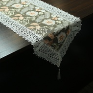 ผ้าปูโต๊ะดอกไม้สดทรายแก้วปักใบไม้เล็กสไตล์ยุโรปผ้าปูโต๊ะผ้าปูโต๊ะโต๊ะยาว