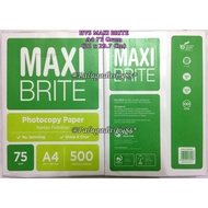 (1 Pack) WHOLESALE MAXIBRITE A4 75 Gram HVS Paper Maxi Brite A4 75 Gsm HVS Paper/ (1 Pack)