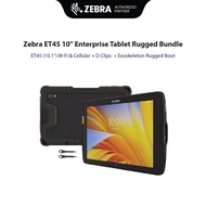 Zebra ET45 10" Enterprise Tablet Rugged Bundle (10'' WiFi Cellular + D Clips + Exoskeleton Rugged Bo