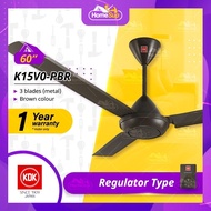 KDK K15v0-pbr Ceiling Fan – 60 Inch Metal Blade, 5-Speed Regulator, Brown (1 Unit) | Kipas Siling