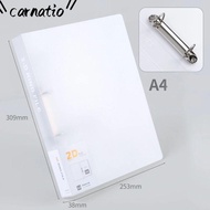 CARNATIOGV Transparent Folder, Plastic 2 Holes Binder File Folder, D-shaped Office Document Lever Ar