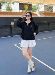 Áo Khoác Nữ Form Rộng Hoodie dưới 70kg Cao cấp boxy phối màu form rộng cho Nữ.