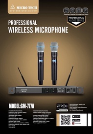 MICROTECH GM-777A ไมค์ไร้สายคู่ ย่าน UHF 694-703 MHz และ 748-758 MHz ซอร์ฟแวร์ปรับตั้งค่า รับประกันศ