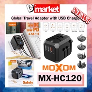 Moxom MX-HC120 4 in 1 Universal Travel Charging Adapter Fast Charging Global Travel Adapter with USB Charger UK AU US EU