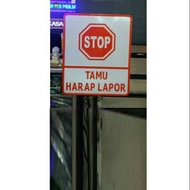 Guest stop sign board sign