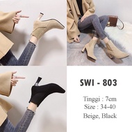 SWI803-BEIGE and BLACK BOOTS Sizes 34 to 40-7CM