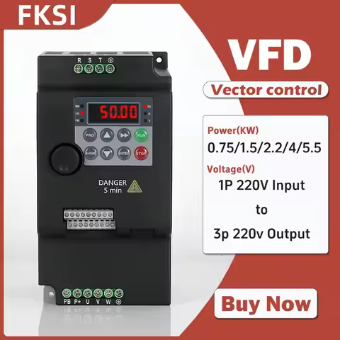 VFD 0.75/1.5/2.2KW 3/4KW requency Inverter 380V 220V 3phase Output Frequency Converter Variable Freq