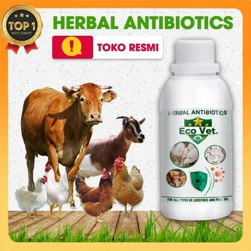 ECOVET HERBAL ANTIBIOTIK HEWAN TERNAK UNGGAS SAPI KAMBING DOMBA BABI 250 GRAM - ECOVET ORIGINAL 250
