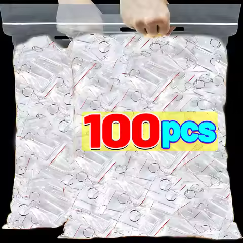 5-100pcs Transparent Photo Frame Keychain Tassels Snap-In Custom Insert Photo Acrylic Blank Keyring 
