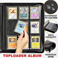 PU Leather Toploader Binder Card Album 3x3 3x4 Zipped Premium Card Binder Pokemon TCG Yugioh MTG Sto