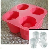Shot Glass Ice Mold, Makes 4 Frozen Shot Glasses (RED)