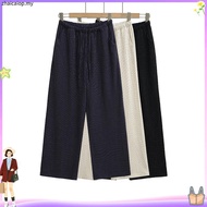 Lahstore Bamboo Linen Pants - Wide Leg, Elastic Waist (Black & White)