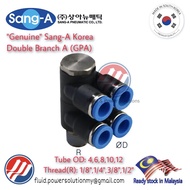 "Sang-A" GPA (2) Series PU Tube OD: 4,6,8,10,12mm Double Branch A "Made in Korea" Thread BSPT (PT) 1