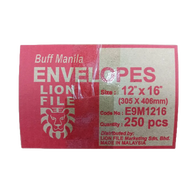 LION FILE Buff Manila Envelope 12 X16 250pcs/Box