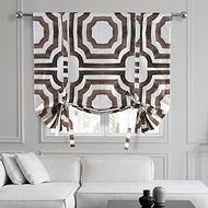 HPD Half Price Drapes Tie-Up Window Shade 46 X 63 Inch Mecca Printed Cotton PRTW-TUD23-63 (1 Panel), Mecca Brown