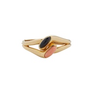 Boucheron Vintage Gold, Coral and Onyx Bangle Bracelet