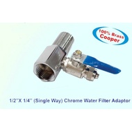 1/2" x 1/4" RO filter water adapter ballvalve