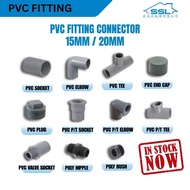 [ PVC Fitting Connector ]15mm / 20mm | Paip PVC Penyambung Air | Water Pipe Connector
