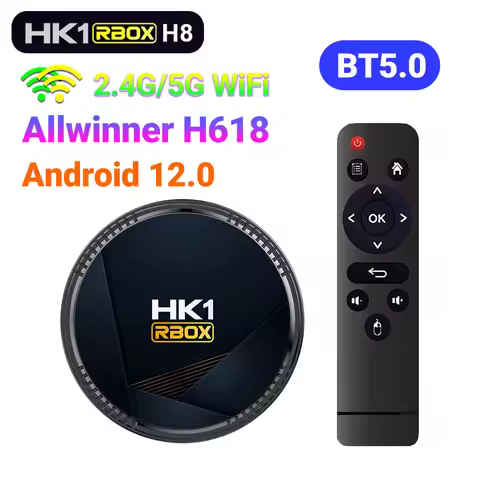 HK1 RBOX H8 Android 12.0 TV BOX Allwinner H618 Support 2.4G/5G WIiFi BT5.0 HDR 10+4K ULTRA HD