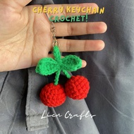 Cherry crochet keychain handmade crochet keychain