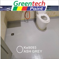 KE9093 ASH GREY FULL SET Epoxy Floor Coating (FREE Tool Set + 1L PRIMER WATERPROOF + 1L EPOXY PAINT + 0.5 KG ANTI-SLIP POWDER) GREENTECH