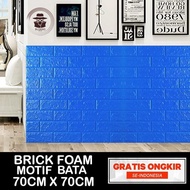 YU167 Wallpaper 3d Bata Brick Foam Biru