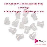 Tube Rubber Hollow Sealing Plug Cartridge Elbow Stopper CISS Fitting x 1 Pcs