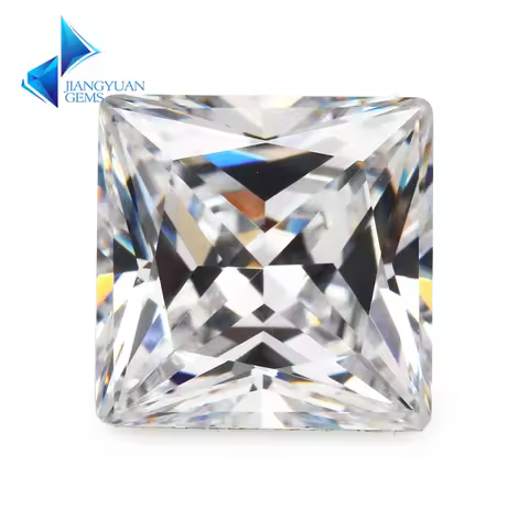 Size 1.5x1.5~12x12mm Square Shape Princess Cut 5A White CZ Stone Zircon Synthetic Gems Cubic Zirconi