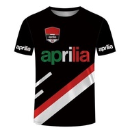 【Affordable Hot Sale】Gulf Aprilia Motorcycle 3D Print Short Sleeve T-shirt, Biker Style Crew Neck Da