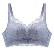 Bra Push Up Women 32-40 AB/C Cup Wireless Bra Floral Lace Smooth Soft Massage Fat Cover Baju Dalam W