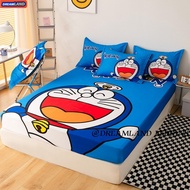 Cartoon Doraemon Fitted Bed Sheet Soft Brushed Bedsheet with Elastic Rubber Hello Kitty Pattern Pill