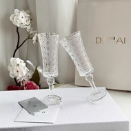 Light Luxury Embossed Goblet Retro Red Wine Glass Glass Goblet Champagne Glass Wine Glass Gift Box S